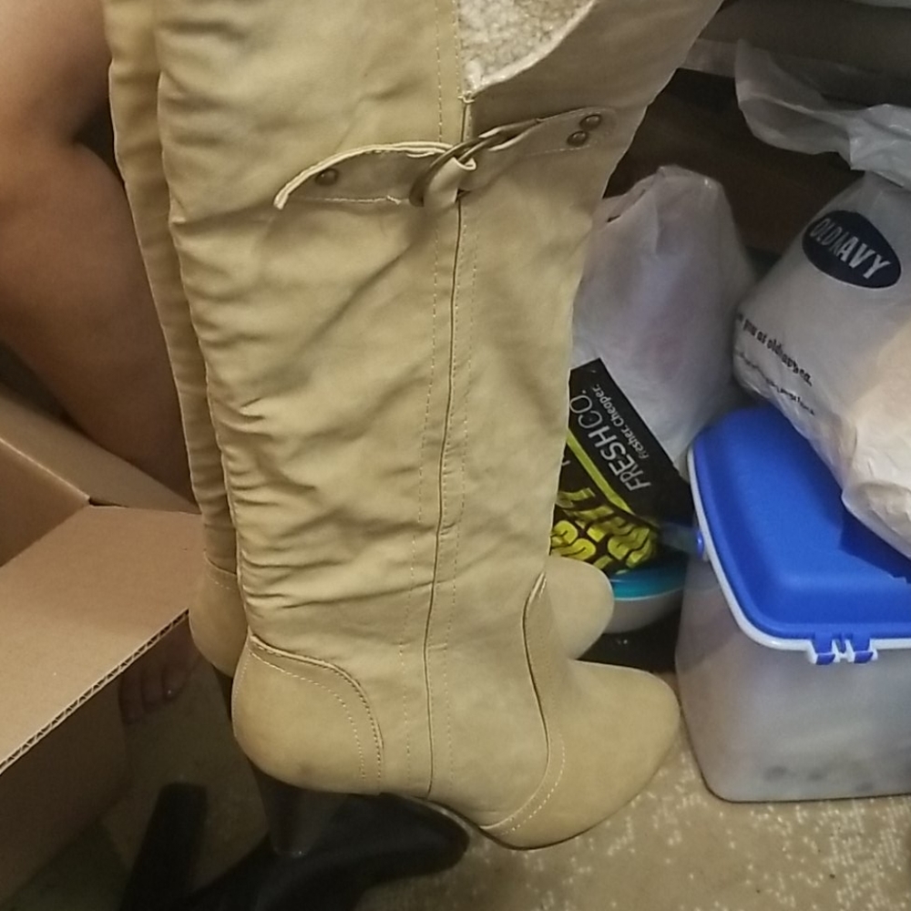 Cream boots, never worn